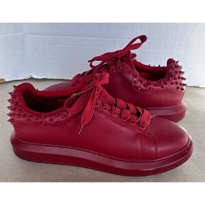 Men's Steve Madden frosting Flatworm‎ Red Cone Spikes Shoes Sneakers Size 12